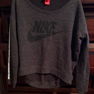 Nike Dark Gray Sweatshirt with White Stripes